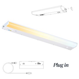 Hardwired Under Cabinet Lighting, 2700-6500K Adjustable White, Warm, Daylight or Cool White Color, Dimmable by Have Wave Sensor, Super Birght Cabinet Lights for Kitchen, Workbench (1, 24 Inch)