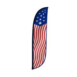 LookOurWay Feather Flag Banner - 12 Feet Tall Advertising Flags for Outdoor Business and Events Promotion - Swooper Flag Only - American Flag Banner - American Glory Vertical (10M1200073)