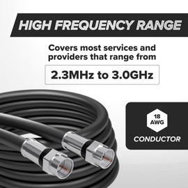 THE CIMPLE CO THE CIMPLE CO 100' Feet, Black RG6 Coaxial Cable (Coax Cable) with Weather Proof Connectors, F81 / RF, Digital Coax - AV, Cable TV, Antenna, and Satellite, CL2 Rated, 100 Foot