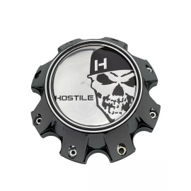 Hostile Special Edition Skull Logo Chrome 8 Lug Wheel Center Cap HC-8803 HC-8006