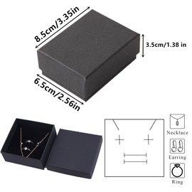 12 pcs jewelry gift box,gift boxes with lids,Cardboard Jewelry Box,bracelet Necklace Earrings Ring Pendant Jewelry boxes (black,3.35x2.56x1.38)