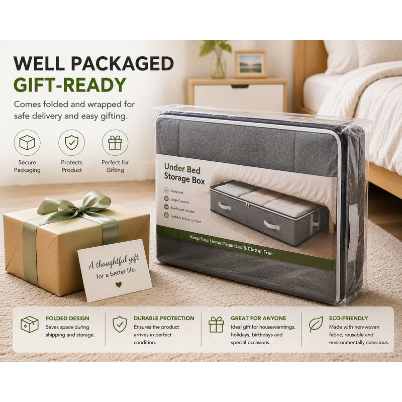 1pc/2pcs/3pcs Dustproof Under Bed Storage Box with Reinforced Handles for