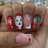 Christmas Press on Nails Cute Santa Claus Fake Nails Medium