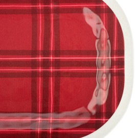 DEMDACO byDesign Serving Holiday Red, White Medium 16 x 9 Inch Melamine Rectangular, Christmas Tabletop Décor, Entertaining, Serving Dish Plate Platter, Red Plaid
