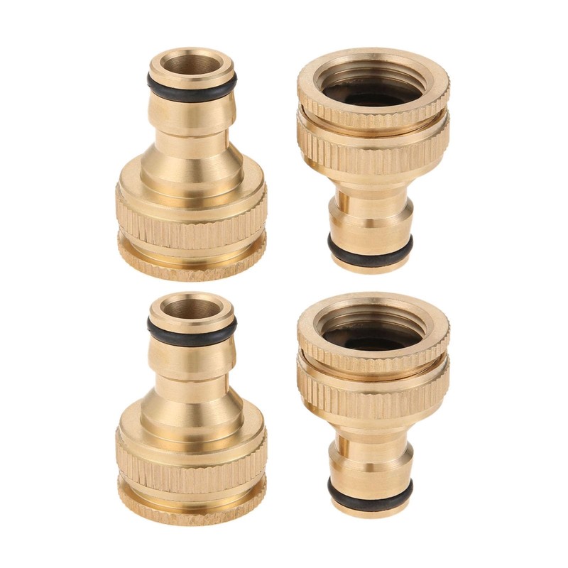 Hicello 4PACK Garden Hose Tap Quick Connectors, 3/4 inch &
