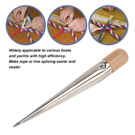 Boat Rope Splicing Spike FID with Wood Handle,Marine Rope Splicing Spike 304 Stainless Steel Pom Plastic Handle Maintenance Tool for Boats Yachts