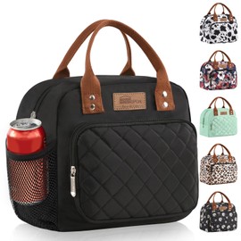 HOMESPON Insulated Lunch Bag for Women Men Ladies Work Adult Cool Tote Box Container with Side Pockets