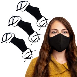The Duralast Cotton Face Masks with Long Tie Behind Straps | Dust Mask for Travel & Work | Black | 3 Pack