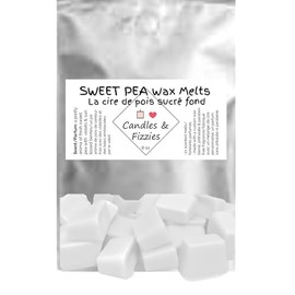 Sweet Pea Soy Wax Melts by Candles and Fizzies – 8+ oz of Scented Wax - Made in Canada with 100% Soy Wax – No Additives or Artificial Colorant – 18 Count