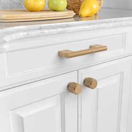 Asidrama 10 Pack 3.75 Inch(96mm) Champagne Bronze Cabinet Pulls Knurled Cabinet Handles Kitchen Cabinet Hardware Cupboard Handles Drawer Handles Dresser Pulls