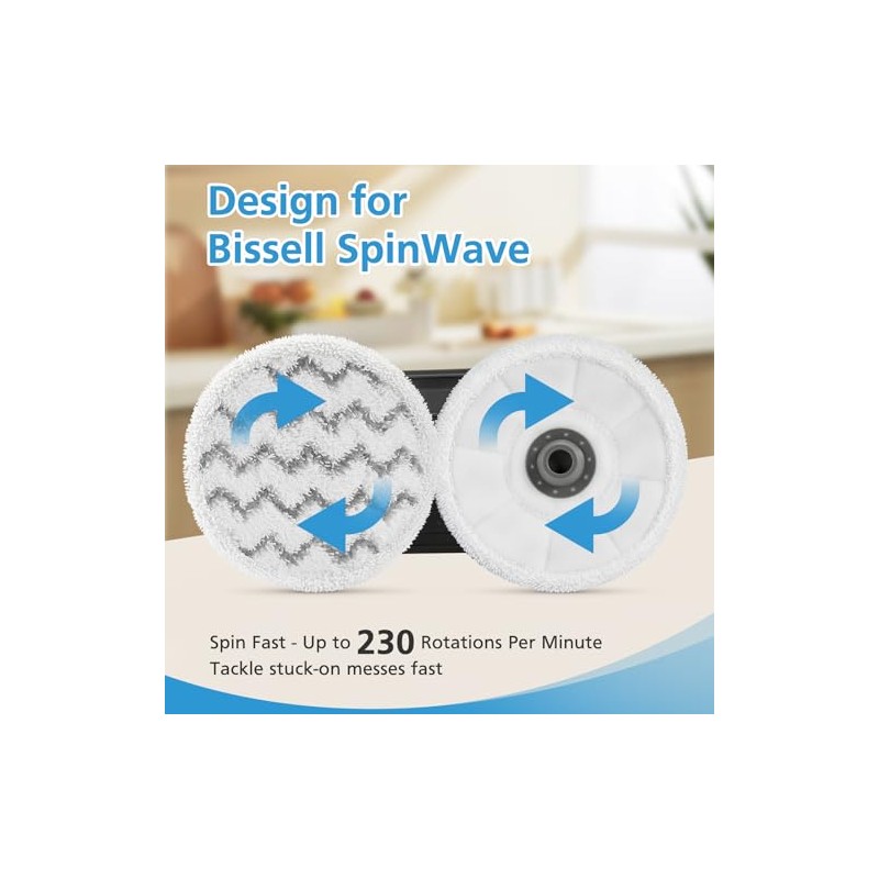 iSingo 6 Pack 3897A / 3712 Rotating Steam Mop Pads