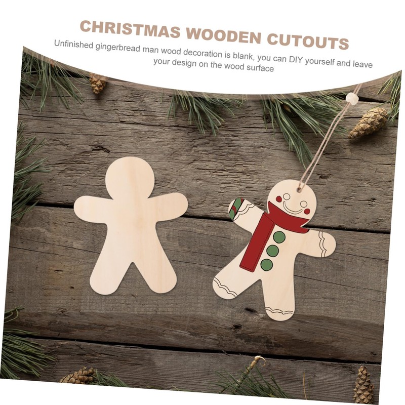 Tofficu 10pcs Wooden Decoration Fuse Beads Christmas Crafts Christmas Cookie