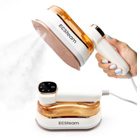 ECSteam Garment Steamer for Clothes, 2-in-1 Portable Handheld Wrinkle Remover & Steam Iron, 1200W Fast Heat-Up, Compact Travel-Friendly Design, 180ml Tank, Ceramic Soleplate, Rotating Handle