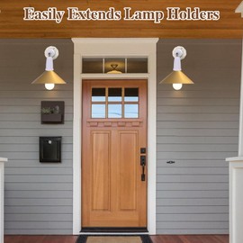 3 Pack Light Socket Extender, E26/E27 4.5 Inch Light Socket Extension, Vertical 180°Horizontal 350° Adjustable Light Socket, Medium Screw Base Light Bulb Extension Socket