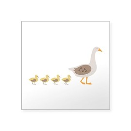 CafePress Goose & Ducklings Sticker Square Bumper Sticker Car Decal