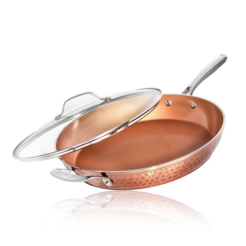 Gotham Steel Hammered Copper Sauté Pan - Size: 14 in.,