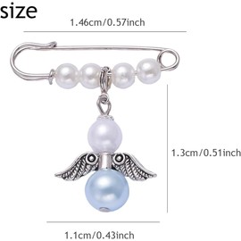 RealThing Something Blue Guardian Angel Bridal Charm, Memorial Wedding Bouquet & Garter Charm, Blue Pearl Angel Wings Keepsake for Bride, Wedding Remembrance Gift in Memory of Mom or Dad