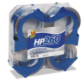 Duck 0007725 HP260 Packaging Tape w/Dispenser, 1.88-Inch x 60yds, 3-Inch Core, 4/Pack