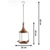 Kobolo Bird Bath Feeder for Hanging Metal Rust Brown 16