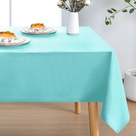 DWCN Rectangle Tablecloth - 54 x 108 Inch - Waterproof Stain and Wrinkle Resistant Washable Table Cloth, Decorative Fabric Table Cover for Kitchen Dining Room Party and Outdoor Use, Aqua