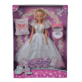 Simba 105738979 - Steffi Love Romantic Super Wedding, Spielpuppe im romantischen Hochzeitskleid mit Ring und Armkettchen fürs Mädchen, 29cm, ab 3 Jahren