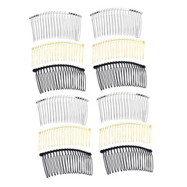 FOMIYES 2sets Wide Tooth Hair Combs 20 Teeth Hair Clip Combs Metal Wire 12pcs*2