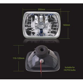 Unbranded Pair For Jeep Cherokee XJ 1984-2001 5x7 7x6" LED Headlights Sealed High/Low Beam