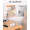BESHON Flat Plug Power Strip, 3 Outlets with 3 USB