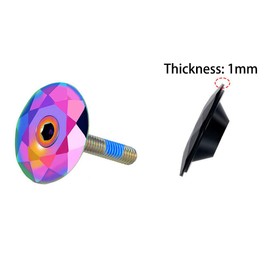 Thinvik Bicycle Headset Top Cap with Bolts,1 1/8 inch Bicycle Rainbow Color Al Alloy & Bolt Mountain Bike Stem Top Cap Cover Headset Screws for MTB Road XC FR Bike Stems