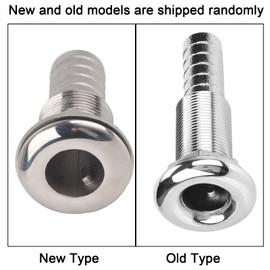 Qiilu Yacht Accessories Stainless Steel Boat Through Hull Fitting Drain 3/4 Inch