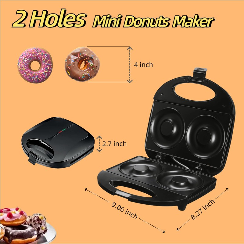 Lifeeverkeep Mini Donut Maker Machine for Kid-Electric Non-Stick Surface Makes