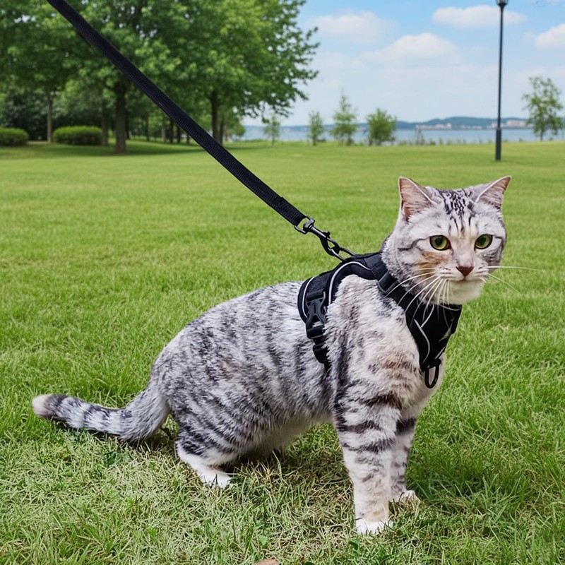pangdi Cat Harness and Leash Set Escape Proof Tactical Extra