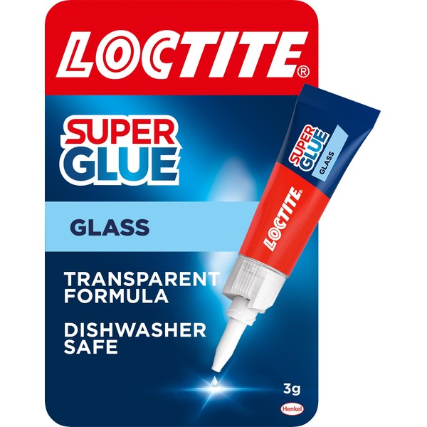 Loctite Glass Bond, Quality Glass Glue, Instant Super Glue for Glass, Easy to Use and Durable Clear Glue for Long-term Reusability, 1 x 3g