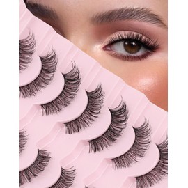 Natural Lashes Natural Eyelashes Natural Look Wispy Lashes Mink Lashes False Eyelashes Fake Eyelashes C Curl Lashes Strip Lashes Bright-03