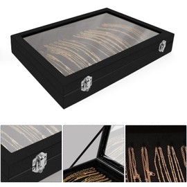 Zuiaso Jewelry Organizer Box, Necklace Organizer Box 20 Hooks, Necklace Display Jewelry Tray with Transparent Lid Jewelry Necklace Display Box