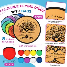Vertintong 16 Sets Family Reunion Party Favors Games includes Inspirational Family Tree Foldable Flying Disc Fans with Storage Bags Outdoor Activities for Family Gathering Parties Gift Ideas