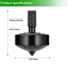 LOQATIDIS Precision Metal Spinning Top, Perfect Balance, Long Rotation Time of More Than 10 Minutes, Portable EDC Table Toy (Black Style 2)