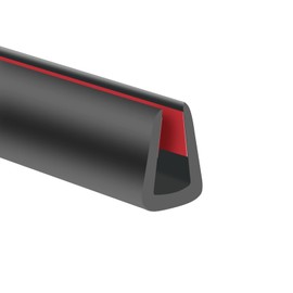 Rubber Edge Trim, 1/4" Self Adhesive Flexible U Channel Edge Protecter for Sheet Metal, Glass, Flexiglass and Plywood, Fit for 7/32"-9/32" Width Edge, Black Color, 20Ft, EPDM Material