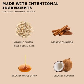 Brooklyn's Own Organic Granola Maple Cinnamon Breakfast Cereal - Gluten-Free Healthy Snacks - 12 Ounce Resealable Eco-Friendly Pack