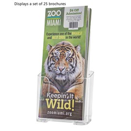 Marketing Holders Clear Brochure Pamphlet Holder with Hardware Wall Mount or Countertop For 4" Wide Tri Folds Advertisement Literature Display Printed Material Paper Rack