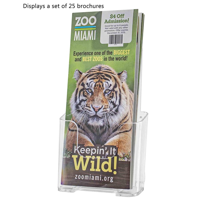 Marketing Holders Clear Brochure Pamphlet Holder with Hardware Wall Mount