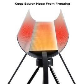 H&G Lifestyles Heated Sewer Hose Support for RV, Stainless Steel RV Sewer Hose Support with Adjustable Tripods, Freeze Protection for Winter, Musthave for RVers Compound Trailers
