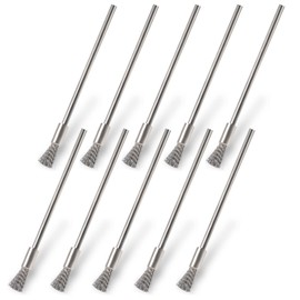 Wire Brushes, Pack of 10 Stainless Steel Wire Brush for Drills Small Wire Brushes Stainless Steel Wire Brush 3 mm Wire Brush Drill for Cleaning Rust Corrosion Dirt Paint