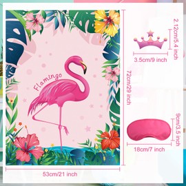 NEBURORA Pin The Crown on The Flamingo with 24 Crowns Pin The Crown on The Flamingo Theme Party Game for Kids Birthday Party Supplies