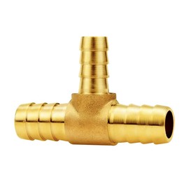 Joywayus 1/2"x3/8"x1/2" ID Hose Reduce Barb Tee 3 Way Union Fitting Intersection/Split Brass Water/Fuel/Air
