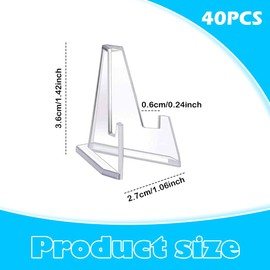 AKSIQIOL 40-Pack Crystal Clear Universal Display Stands ， Multipurpose Showcase Solutions ， Collectible Card Holders ， Badge, Medal, Watch Exhibition Supports ， Desktop Presentation Riser
