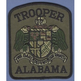 Embroidered Patch -Alabama State Trooper Tactical Shoulder Green
