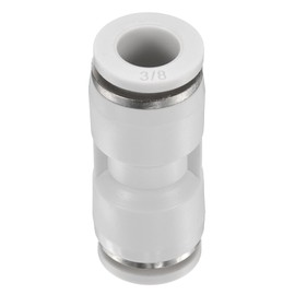 sourcing map Push to Connect Fittings 3/8" OD x 3/8" OD Straight Pneumatic Connector Zinc Alloy Quick Connect Union Two-Way Fittings for Semi Truck Trailers Air Brake System, White