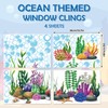 JarThenaAMCS Large Summer Window Clings Ocean Themed Seaweed Coral Window