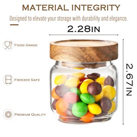 Spice Jars Set of 4,4 oz Glass Spice Jars with Acacia Wood Lids,Spice Containers Set for Spices Herbs,Loose Tea,Coffee Bean,Suger